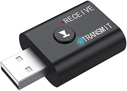 Bluetooth 5.0 2 in1 Transmitter Receiver Converter Car Wireless Audio Adapter USB 3.5mm Aux for TV, Home Stereo, Car Stereo, Headphones, Speakers, PC