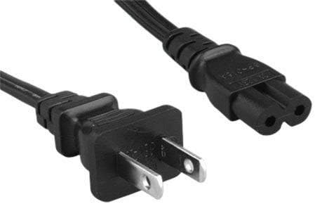 KENTEK 1 Feet 2 Prong AC Power Cord NEMA1-15P/IEC320 C7 18 AWG 10A