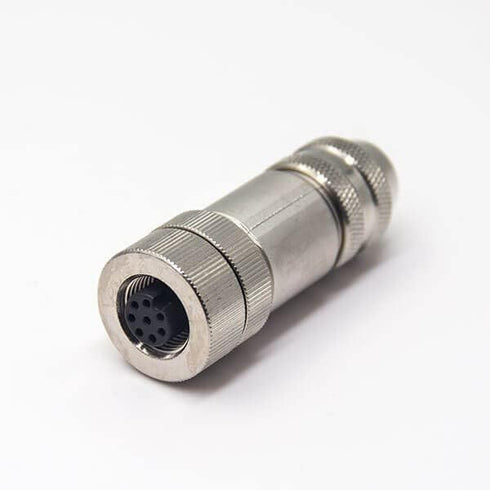 2 Pcs M12 8 Pin Female Connector Straight Aviation Plug, Waterproof, Assemble Type Plug, IP67