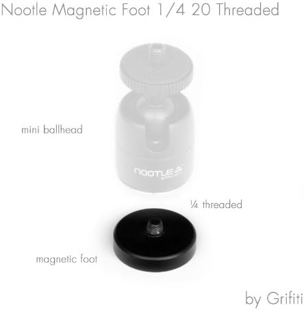 GRIFITI Nootle Magnetic Foot, 1/4 20 Threaded Magnet Base for Mini Ball Head, Camera, Phone Holders, Accessories