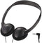 Wholesale On-Ear Headphones - Inexpensive Stereo Headphones for Students, Classroom, Library - Package of 3 - Black