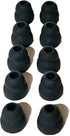 10pcs Black Double Flange Replacement Silicone Earbuds EarTips, 4.1mm Connector