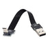 NFHK Up Angled USB 2.0 Type-A Male to Micro USB 5Pin Data Flat Slim Cable for FPV & Disk & Phone, 50CM