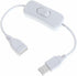 Vrabocry 2 Pack White Male to Female USB Cable with On/Off Switch, USB Extension Inline Rocker Switch for Driving