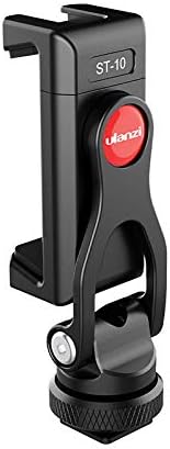 ULANZI Metal Phone Tripod Mount ST-10, Universal 360° Smartphone Adapter with 2 Cold Shoe Mounts, Adjustable Cell Phone