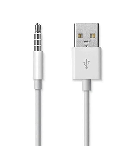 3 Pack 3.3ft 3.5mm Male AUX to USB Adapter for iPod Shuffle 3rd-6th Gen, Data Sync & Charging Cable Converter.