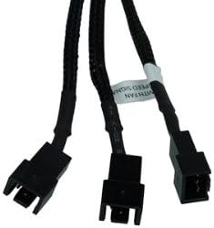 Phobya Premium 3-Pin x 3 Fan Cable Splitter - Power 3 Fans from One Connection