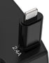 Dual Retractable Car Charger, Fast Charge 2.4A 44W Adapter with Retractable Cables (3Ft) and 2 USB Ports, Compatible
