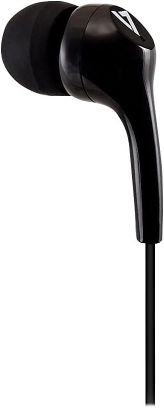 V7 HA105 Lightweight Stereo Earbuds, Black
