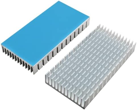 2pcs Silver Color Heat Sink, 80x40x11mm Aluminum Heat Sink Radiator Cooler with Thermal Conductive Adhesive Tape,