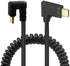 Qaoquda USB C Coiled U Shaped Cable, 180 Degree USB 3.1 Type C Male to Male Spring Spiral Cable, 3A 10Gbps Fast Charging and Data Extension Cable, Stretched 4FT/1.2M (U Shaped/Left & Right) by Qaoquda