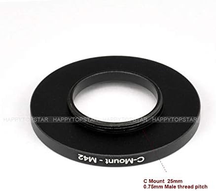 Metal C Mount to M42 Adapter - 25mm to 42mm Step-Up Coupling Ring for Lens Filter Telescope