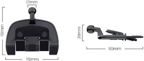 ThtRht 17mm CD Slot Phone Mount Base Replacement with Ball Head Joint Adapter Mounting Bracket for Car Stereo CD Player