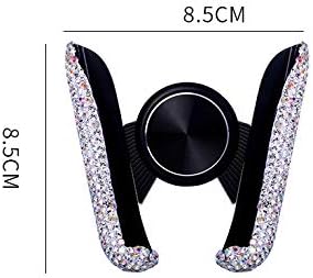 Best Bling Rhinestone Crystal Mini Car Dash Air Vent Phone Holder - Automatic Adjustable (Silver)