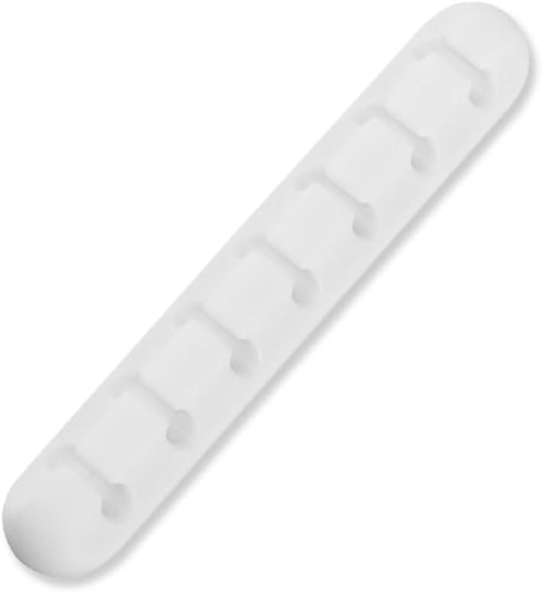 White Cable Clips for Cord Organizer, USB Cable Management, 2 Packs Holder for Desk, Car, Home, Office (7 Slots)
