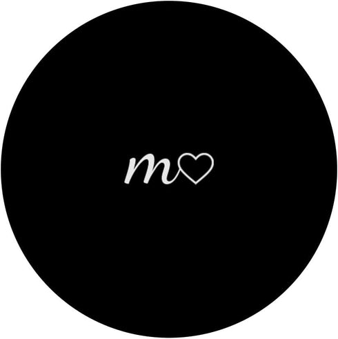 PopSockets Standard PopGrip White Initial Letter M Heart Minimalist Black