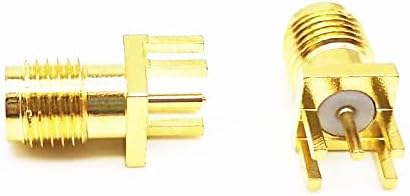 20PCS SMA Female PCB Panel Edge Mount Plug with 4 Pins Straight Connector RF Coax Coaxial Adapter
