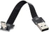 Cablecc Down Angled USB 2.0 Type-A Male to Micro USB 5Pin Male Data Flat Slim FPC Cable for FPV & Disk (200cm)