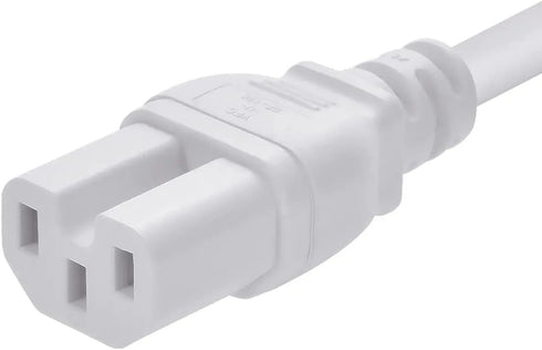Monoprice Heavy Duty Power Cord | NEMA 5-15P to IEC 60320 C15, 14AWG, 8ft, 15A/1875W, 125V, White