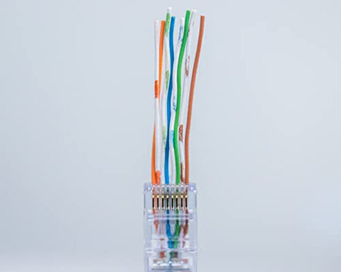 Jonard Tools RJ45-5100 CAT5e RJ45 Pass-Through Connectors for Network Cables (Pack of 100)