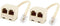 RUIAN Telephone Splitter 6P4C, 4 Pin RJ11 Dual Female to Male Socket Plug Cord 2-Way Cable Splitter Adapter