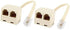 RUIAN Telephone Splitter 6P4C, 4 Pin RJ11 Dual Female to Male Socket Plug Cord 2-Way Cable Splitter Adapter