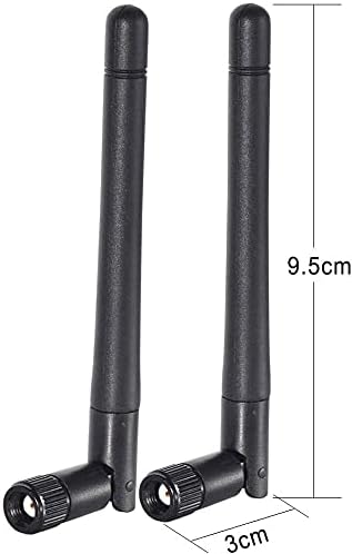 Bingfu Dual Band Wifi Antenna 2.4GHz 5GHz 3dBi MIMO RP-SMA Male (2-Pack) with 12 inch u.fl to RP-SMA Cable