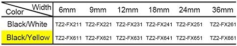 1PK Black on White Flexible ID Cable and Wire Label Tape - Compatible for Brother P-Touch TZe-FX221