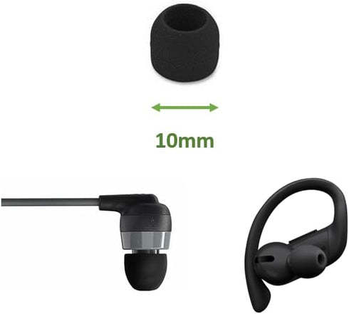 Zotech 10 3.8mm 3.8mm -4.8mm) Black Ear Tips for in-Ear Headphones, Extra Small Kids Size Pairs Soft Silicone Earbuds