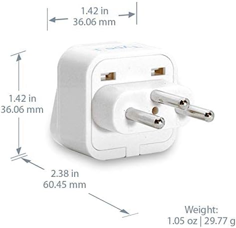 Ceptics Switzerland Travel Plug Adapter (Type J), 3 Pack, Grounded & Universal