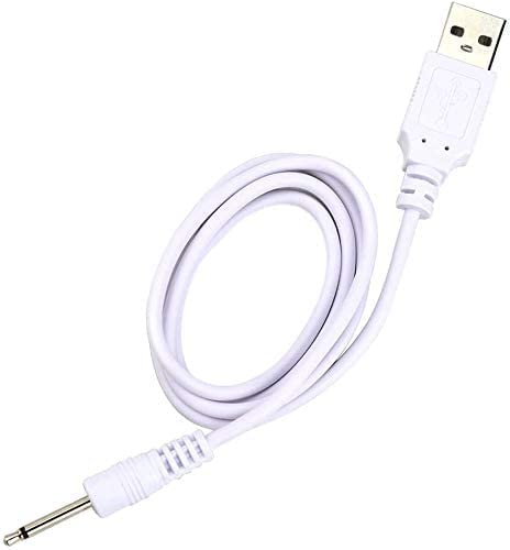 Replacement-Charging-Charger-Rechargeable-Massagers, DC Cable USB Cord - 2.5mm (2 Pack) 3.3ft