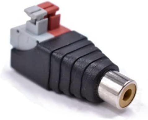 2-Pack Phono RCA Female to 2 Screw Terminal Strip Audio Video Spring Press Type Balum Connector Adapter (RCA F/AV F)