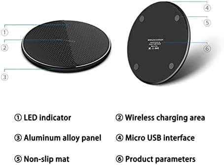 Universal 10W Wireless Fast Charging Pad for All Mobile Devices, Compatible with iPhone/Android/Samsung Models + More