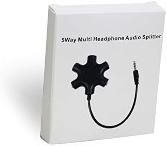 5-Way Multi Headphone Audio Splitter Connector, 3.5mm Stereo Splitter Cable 1 Male to 5 Female Adapter for iPhone,