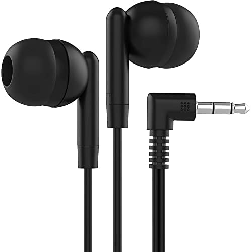 Maeline Bulk Earbuds with 3.5 mm Headphone Plug - 100 Pack Jet Black Wholesale Bundle