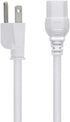 Monoprice Heavy Duty Power Cord | NEMA 5-15P to IEC 60320 C15, 14AWG, 8ft, 15A/1875W, 125V, White