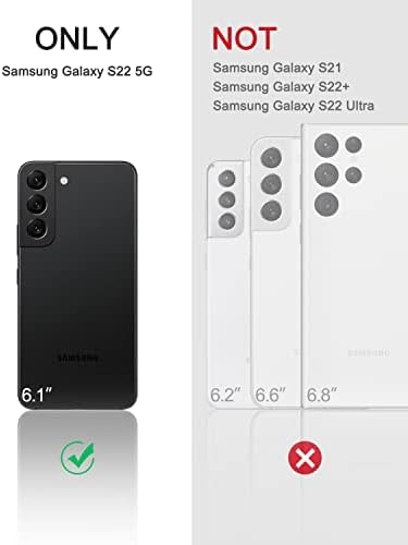 Dexnor Case for Samsung Galaxy S22, Built-in Screen Protector and Kickstand, Heavy Duty Military Grade - Army Green