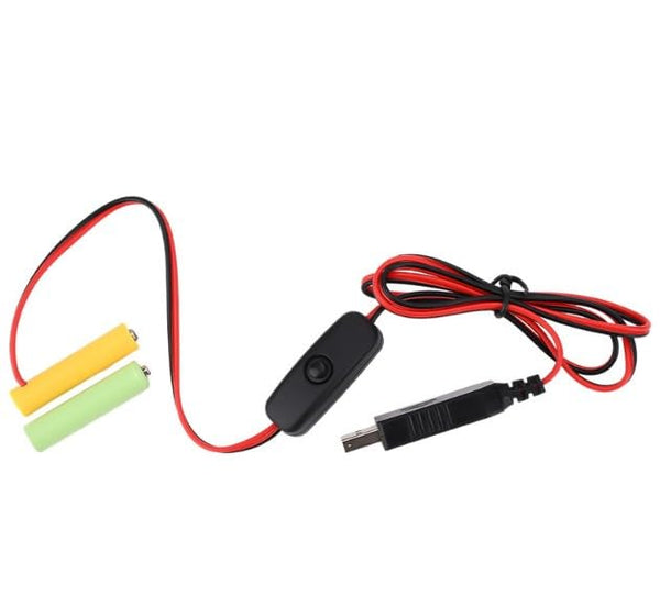 WLSuDHoncc 1 Set AA Battery Eliminators Cable 2m USB Power Supply Cable Replace