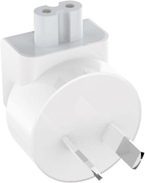 2 Pack AU Plug Duck Head Adapter Converter for Apple MacBook Mac iPad iPhone AC Power Wall Charger Brick Block Australian New Zealand China NZ CN Travel Connector, White