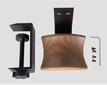Walnut Headset Holder with Solid Metal, Adjustable Design for All Headphone Sizes - Compatible Headphone Hanger.