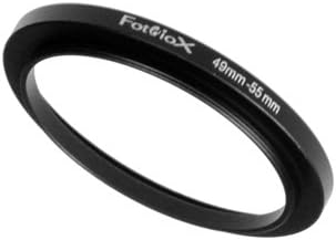 Fotodiox Metal Step Up Ring - Anodized Black Metal 49mm-55mm