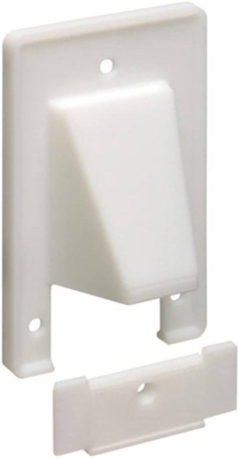 Arlington Industries Reversible 2 Piece Low Voltage Cable Access Plate, 1 Gang, White