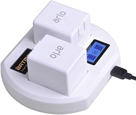 Batmax Rapid LCD USB Dual Battery Charging Station for Arlo Pro, Pro 2 & Arlo Go Security Camera Batteries