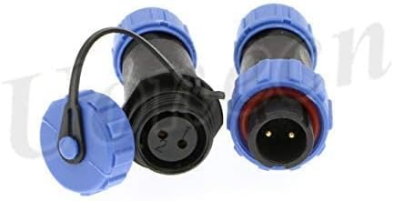 Uonecn SP13 2 Pin High Power LED Connectors Kit, IP68 Waterproof, 5 Sets Male Plug Female Socket