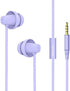 TM Total Soft Silicon Headphones (Violet) with Mic - Ideal for Sleep, Travel, Cellphones, Tablets & 3.5mm Jack.