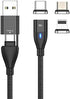 BoxWave Cable Compatible with ASUS ZenScreen MB16ACE - MagnetoSnap PD AllCharge Cable (100W), Magnet PD 100W Charging Cable USB Type-C Micro USB for ASUS ZenScreen MB16ACE - Jet Black by BoxWave
