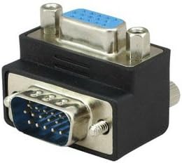 Nightwolf VGA Male to Female 15 Pin SVGA Cable Adapter, 90 Degree Right Angle L Style for PC to Monitor