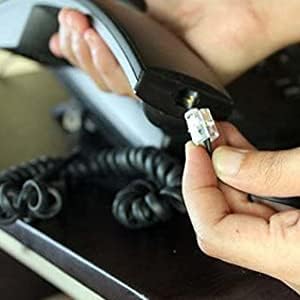 iMBAPrice Pack of 2 Black Coiled Telephone Handset Cable Cord, 3 to 25 Feet, Value Pack