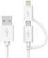 Apple MFi Certified 2 in 1 Charger Cable, 3 FT Lightning & Micro USB, Compatible with iPhone X, 8, 7 Plus, Android.