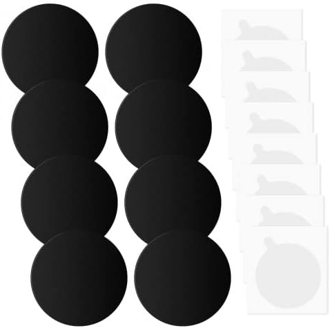 Generic 8PCS Metal Plate with Adhesive, 40mm Round Black Universal Mount Metal Plates